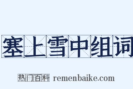 塞上雪中组词是什么意思的图片